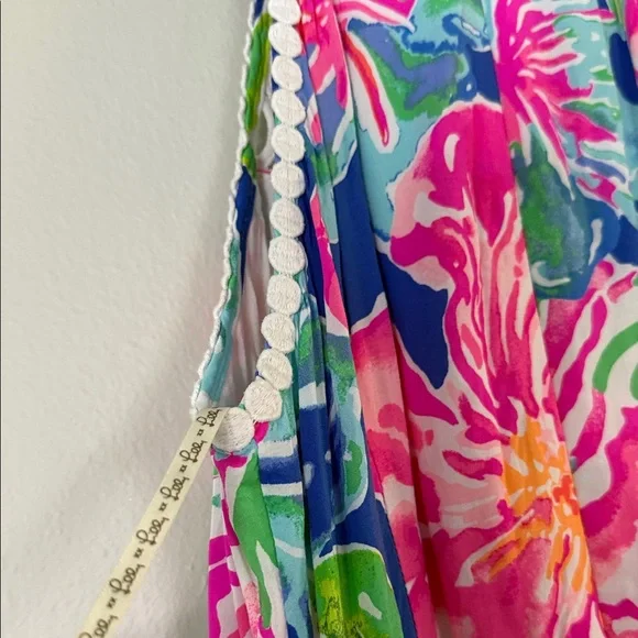 Lilly Pulitzer Floral Sleeveless Dress with crochet Detail - Picture 5 of 12